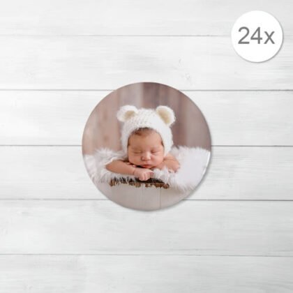 Button magneten met foto klein - Set van 24