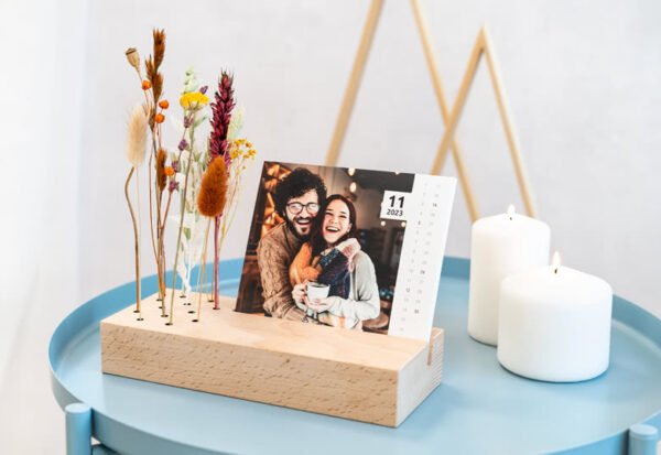 Kalender met droogbloemen Staand