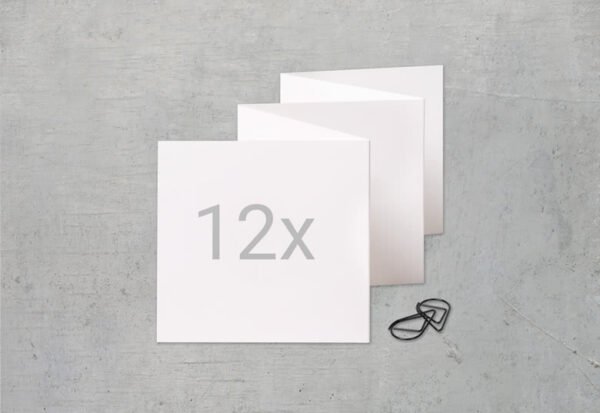 Zigzag fotokaartje Vierkant Zwarte Paperclip - Set van 12