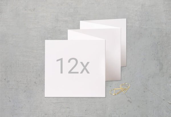 Zigzag fotokaartje Vierkant Gouden Paperclip - Set van 12