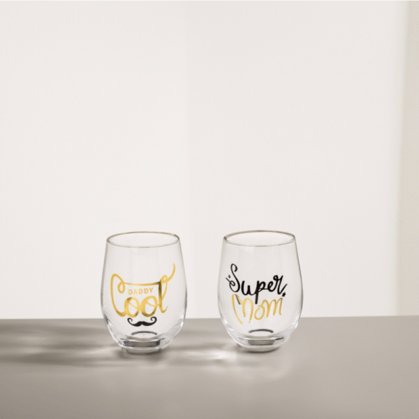 Leuke glazen &apos;Super mom&apos; & &apos;Daddy cool&apos;