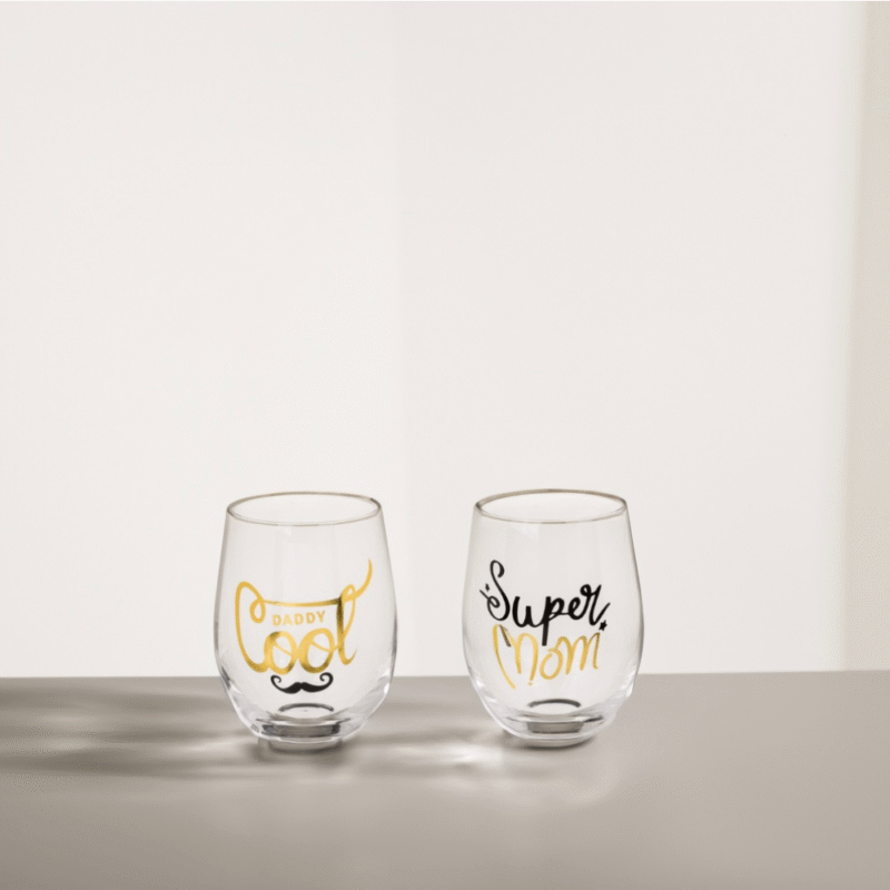 Leuke glazen &apos;Super mom&apos; & &apos;Daddy cool&apos;