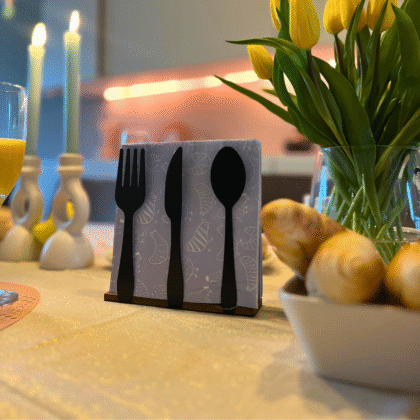 Servetten houder &apos;bestek&apos;